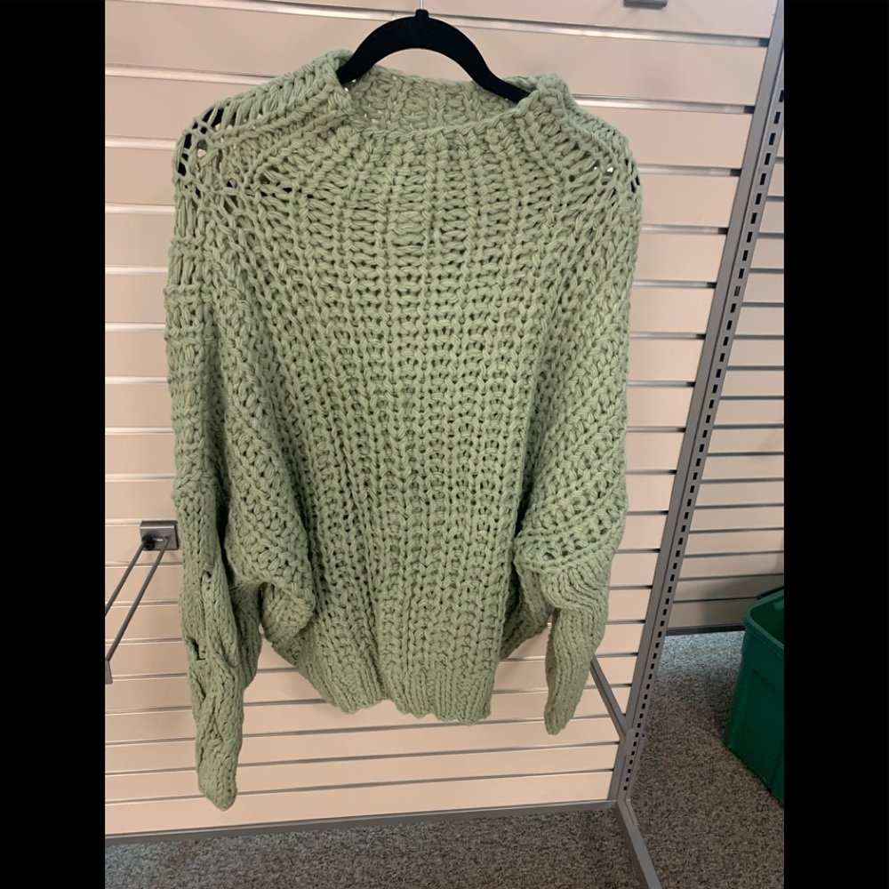 New sage green chunky knit sweater